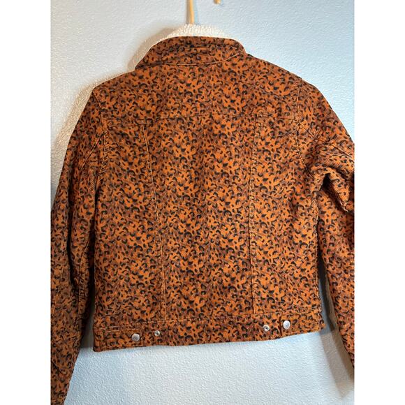Levis Womens Leopard Print Original Corduroy Sherpa Trucker Jacket Size XS - Picture 3 of 3